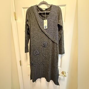 La Mouette USA Dress Two Tone Floral Knit Dress Size 2 (XL) 14/16 New With Tags